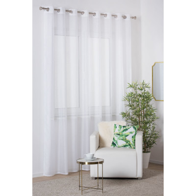 Firana z kółkami pasek SIMPLE CHIC 280x300 biały